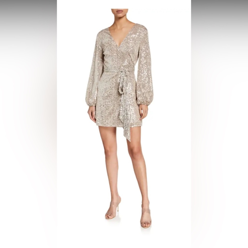 Likely Sequin Long-Sleeve Cocktail dress in size 2. Perfect for the Holidays!!